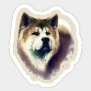 Akita Inu Watercolor Dog Sticker